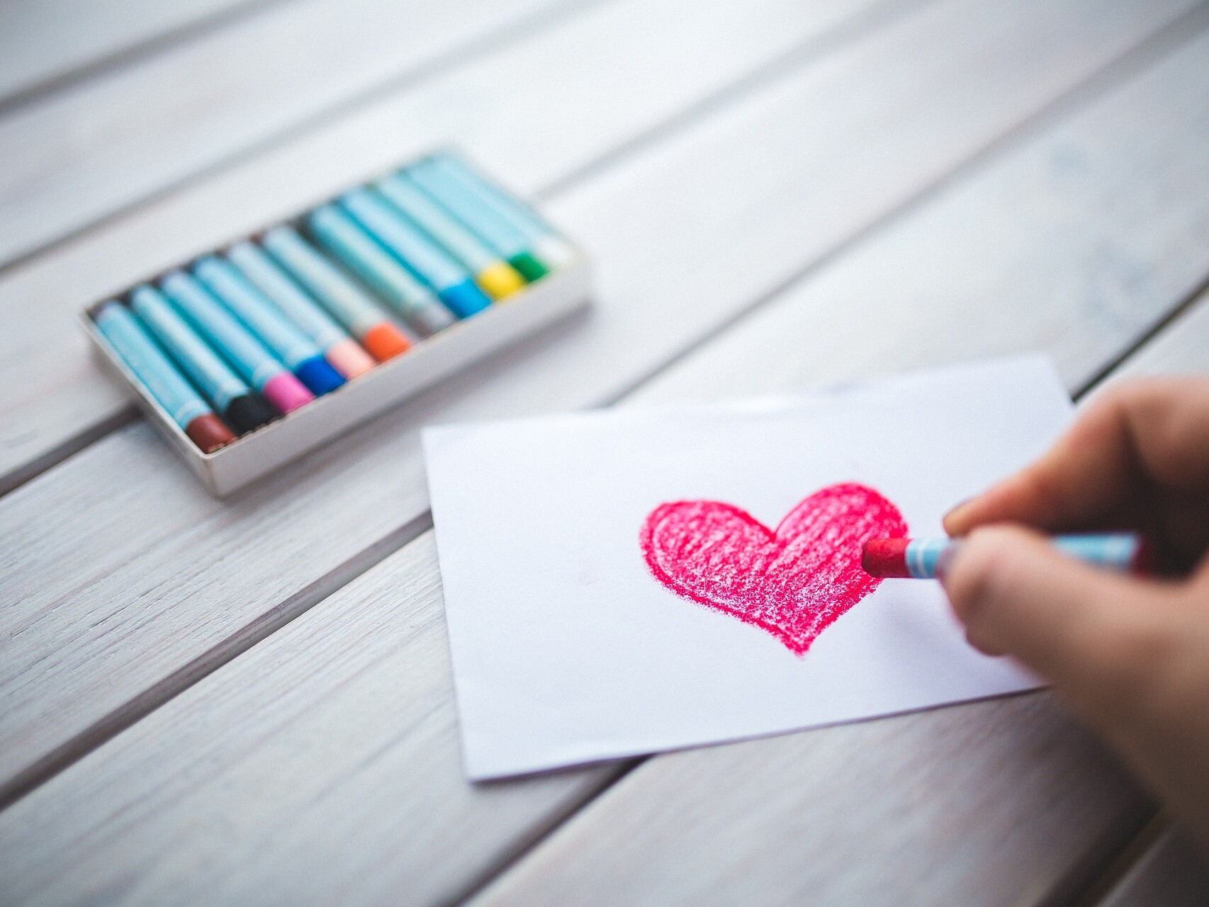 photo of hand-drawn heart